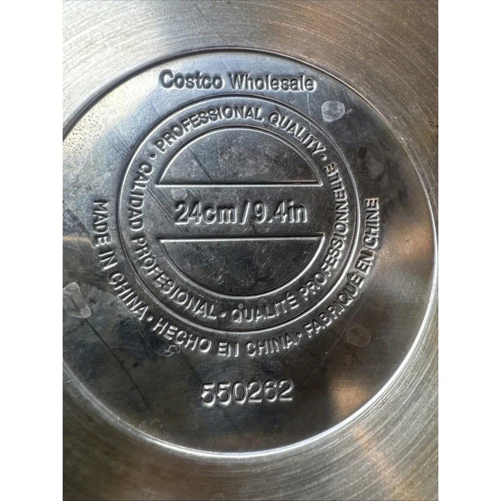 Professional Quality Stainless Steel Sautee Fry Pan 10in  Costco Disc glass lid